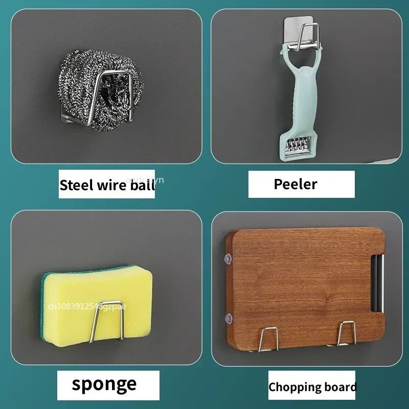 1/3/6pcs Stainless Steel Sink Sponge Rack For Sponge™