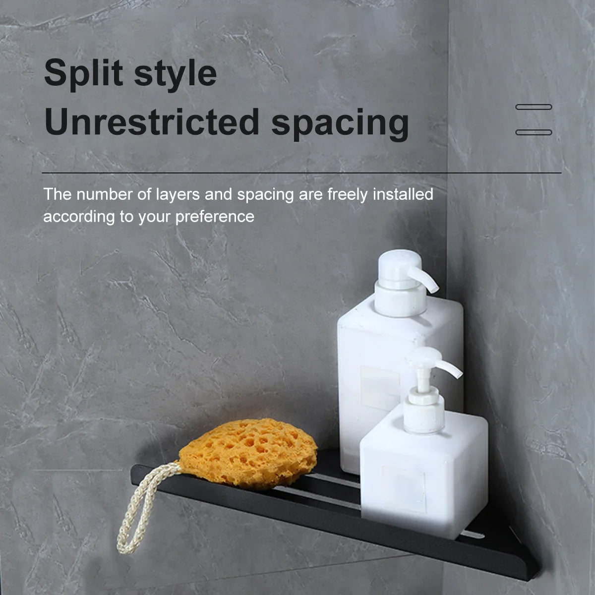 Bathroom Shelf Corner Shower Shelf No Drilling 304 Stainless Steel,