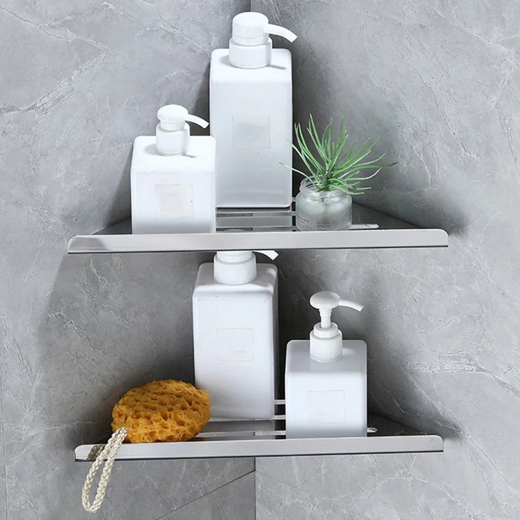 Bathroom Shelf Corner Shower Shelf No Drilling 304 Stainless Steel,