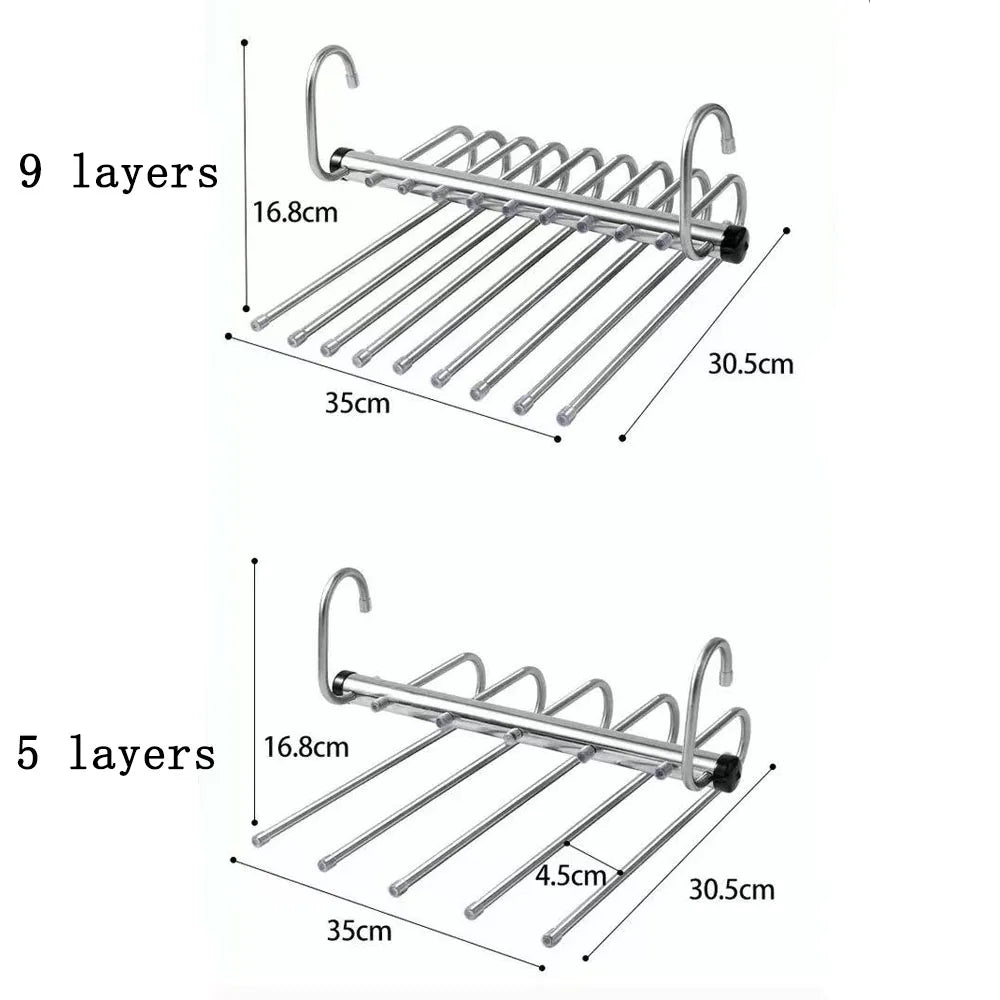 Folding Pants Hangers Multi-Layer Stainless Steel™